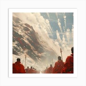 Battle In The Mountains Art Print