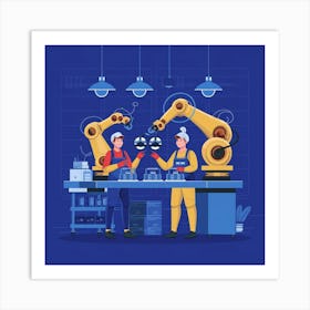 Robots In The Factory 5 Art Print