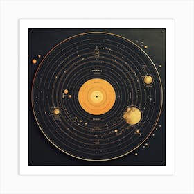 Planets Of The Solar System on Gramophone Record 1 Art Print