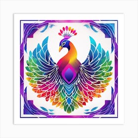 Colorful Peacock 1 Art Print