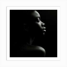 Portrait Of African Woman In Black And White Art Print