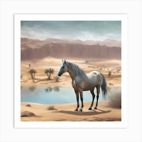 Horse In The Desert Art Print