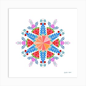 Watermelon Mandala Art Print