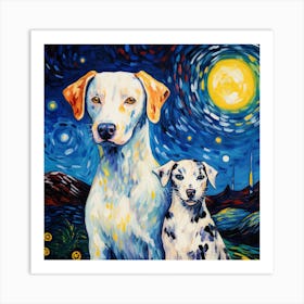 Starry Night Dalmatian Art Print