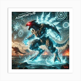 A Dynamic Sci Fi Scene Showcasing A Kaiju With Adaptive Abilities Art Print