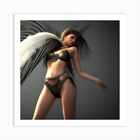 Woman With Feathersx Art Print