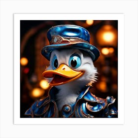 Watercolor Donald Duck Studio Photography Complex Details High Detail Art Print