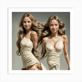 Two Beautiful Women Posing Art Print