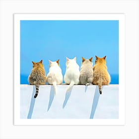 Cats On A Wall Art Print