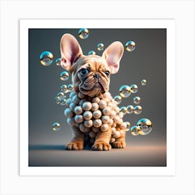 French Bulldog With Bubbles Art Print