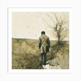 Man Walking Down A Path Art Print