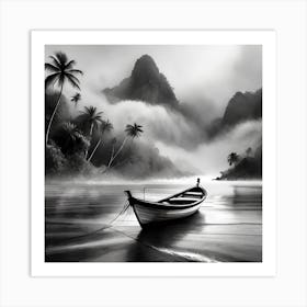 Firefly A Boat On A Beautiful Mist Shrouded Lush Tropical Island 12624 Art Print