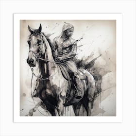 Jockey On Horseback Art Print