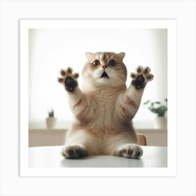 Cat With Paws Up 2 Art Print