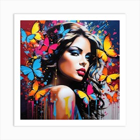 Butterfly Girl 15 Art Print