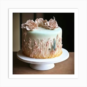 Cake With Flowers Art Print