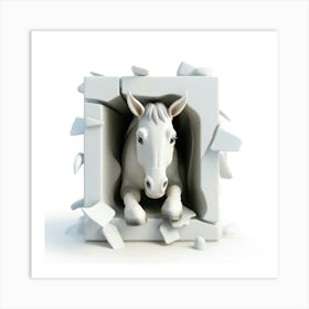 Horse In A Box Art Print