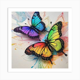 Rainbow Butterflies 7 Art Print