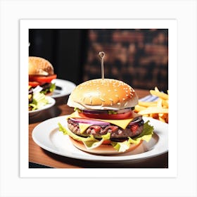 Hamburgers And Fries 1 Art Print