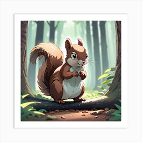 Squirrel In The Woods 31 Art Print