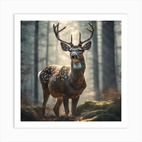 Deer In The Forest 215 Art Print