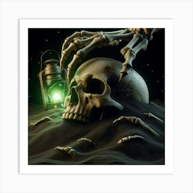 Skeleton In The Sand 6 Art Print