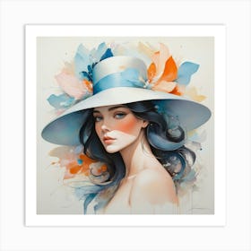 Woman In A Hat 1 Art Print