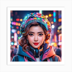 Glimpse of Tomorrow: AI Artistry Unveiled 1 Art Print