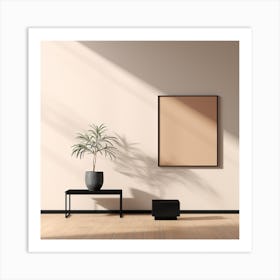 Empty Room With A Plant Art Print