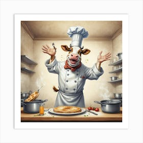 Chef Cow 18 Art Print