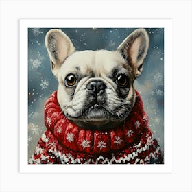 Christmas Frenchie 4 Art Print