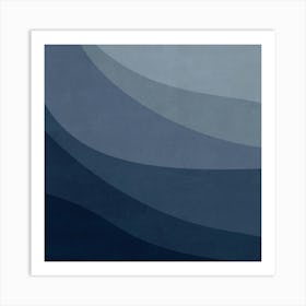 BLUE MINIMALIST WAVES - 01 1 Art Print