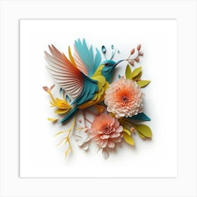 Paper Hummingbird 1 Art Print