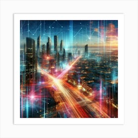 Futuristic Cityscape graffiti Art Print