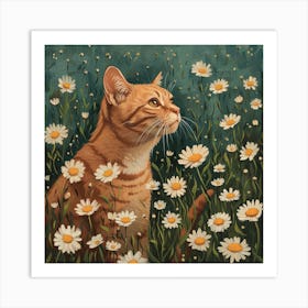 Ginger Cat Fairycore Painting 4 Art Print