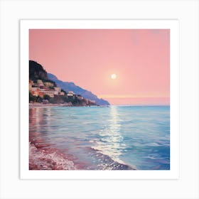 Positano Dreams: A Nighttime Canvas Art Print