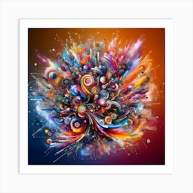 A Abstract Collage Of Different Colors Art Print