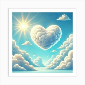 White Heart Cloud 1 Art Print