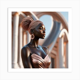 Ebony Woman In A Dress Art Print