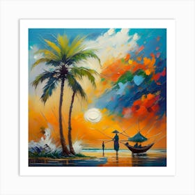 Sunset On The Beach 6 Art Print