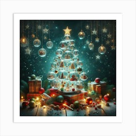 Christmas Tree In Glass Balls Art Print