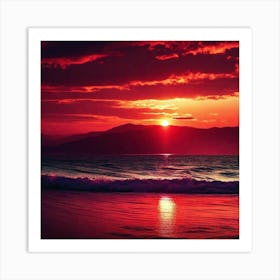 Sunset On The Beach 608 Art Print