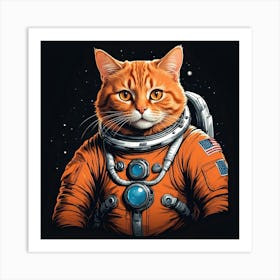 Astronaut Cat 16 Art Print