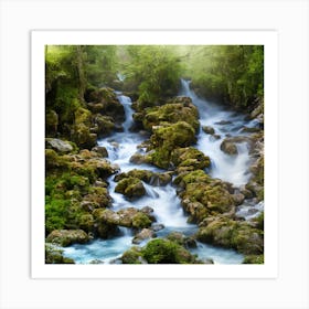 Waterfall In The Forest 1 Art Print