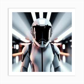 Futuristic Woman In Space Suit Art Print