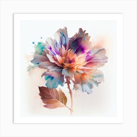 Watercolor Peony Flower Art Print