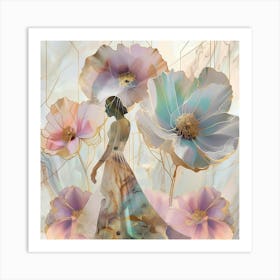 Woman With Flowers 1 Art Print