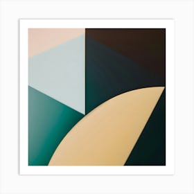 Curves in Contrast: Abstract Geometric Digital Art Art Print