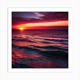 Sunset Over The Ocean 220 Art Print