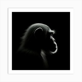 Chimpanzee Silhouette Art Print